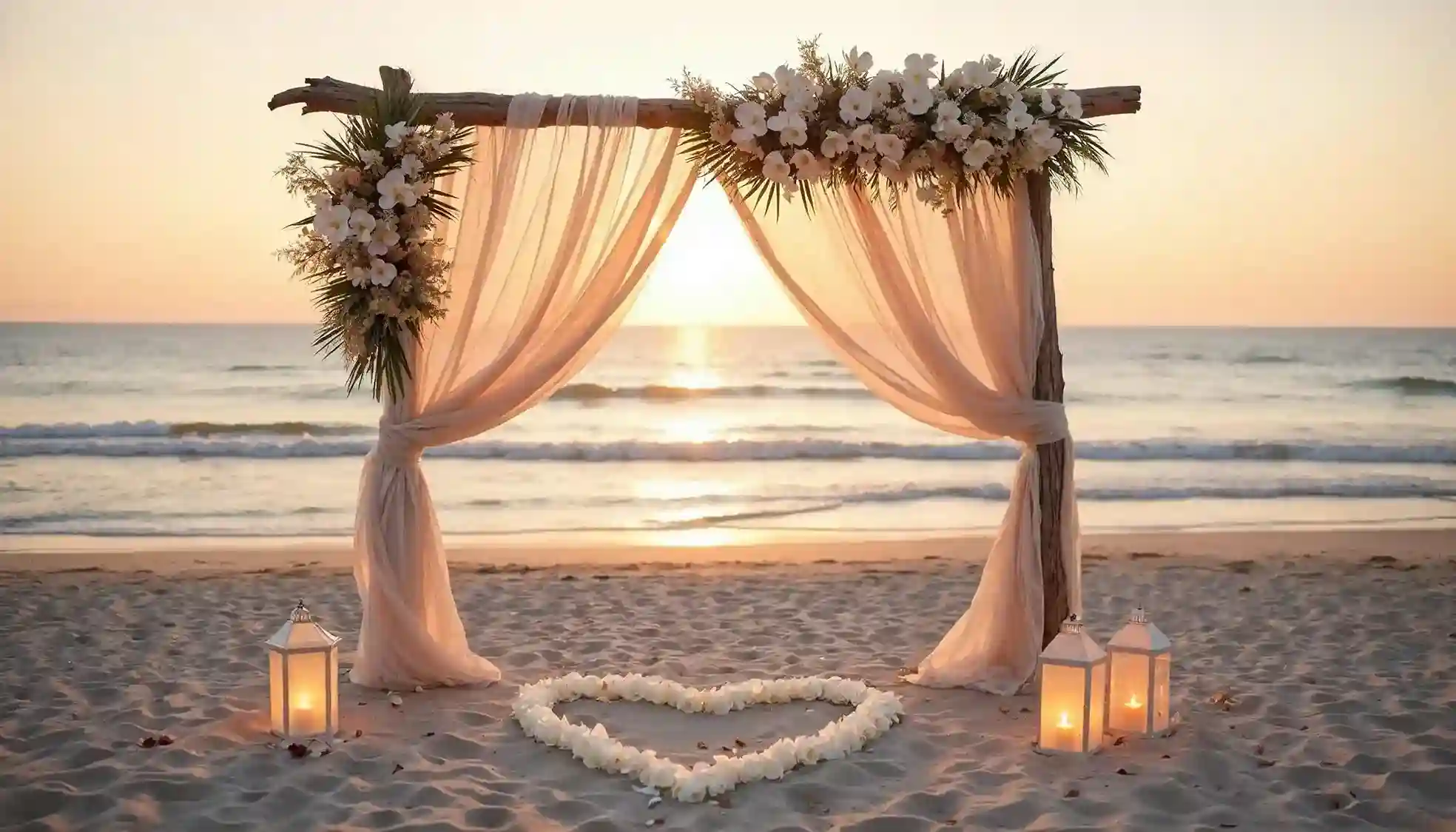 wedding decoration at beach